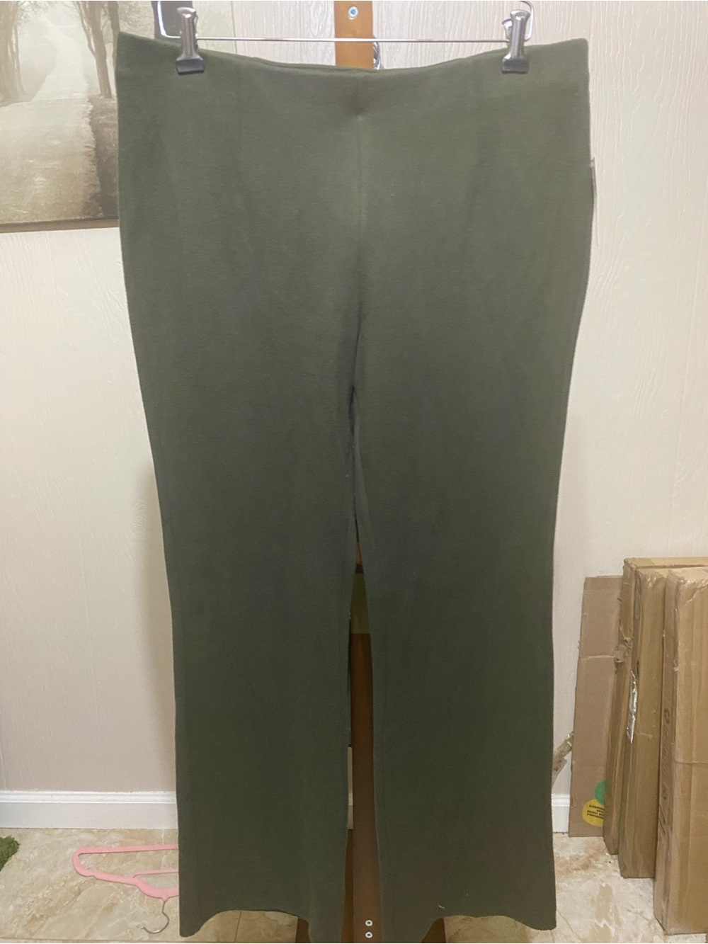 Target Olive Knit Straight-Leg Pants